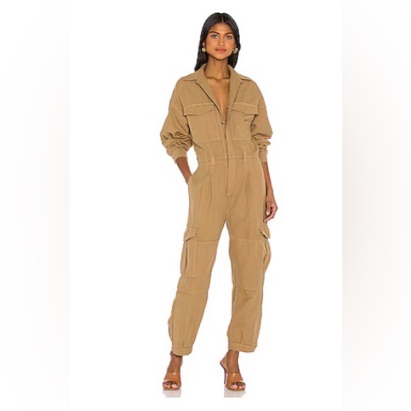 🌸CITIZENS OF HUMANITY TAN UTILITY OVERALL JUMPSUIT SIZE SMALL🌸